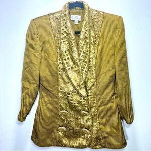 Vintage Raoul Arango Gold Cutout‎ Dressy Cocktail Jacket Blazer Evening Size 6